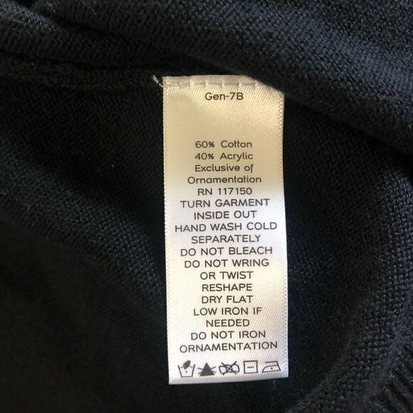 Quacker Factory Black Holiday Sweater Botton 1X - Picture 4 of 4